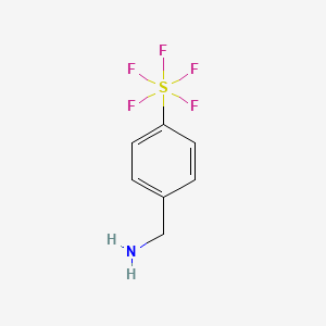 4-(PEntafluorosulfur)benzylamine chemical structure (CAS 771573-35-4)