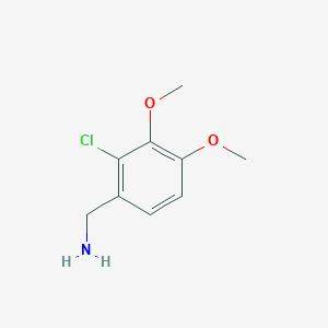 (2-Chloro-3,4-dimethoxyphenyl)methanamine chemical structure (CAS 771580-80-4)
