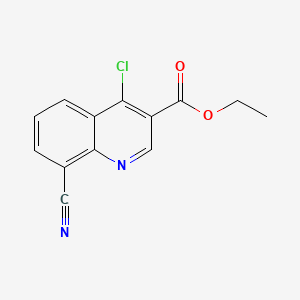 Ethyl 4-chloro-8-cyanoquinoline-3-carboxylate chemical structure (CAS 77173-67-2)