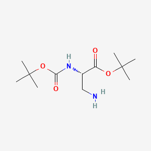 (S)-tert-Butyl 3-amino-2-((tert-butoxycarbonyl)amino)propanoate chemical structure (CAS 77215-54-4)