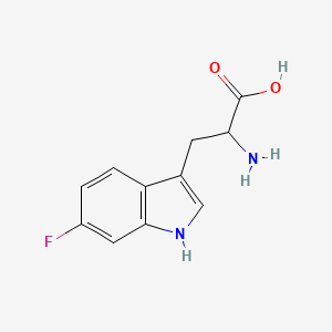 2-Amino-3-(6-fluoro-1H-indol-3-yl)propanoic acid chemical structure (CAS 7730-20-3)
