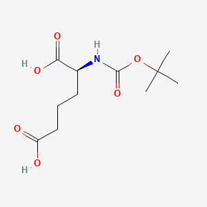 (S)-2-((tert-Butoxycarbonyl)amino)hexanedioic acid chemical structure (CAS 77302-72-8)