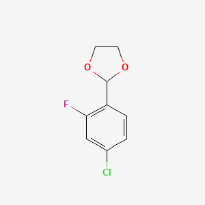 2-(4-Chloro-2-fluorophenyl)-1,3-dioxolane chemical structure (CAS 773102-67-3)