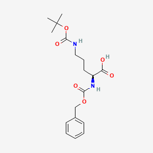 (S)-2-(((Benzyloxy)carbonyl)amino)-5-((tert-butoxycarbonyl)amino)pentanoic acid chemical structure (CAS 7733-29-1)