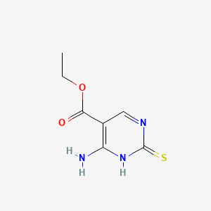 Ethyl 6-amino-2-thioxo-1,2-dihydropyrimidine-5-carboxylate chemical structure (CAS 774-07-2)