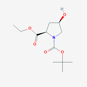 1-(tert-Butyl) 2-ethyl (2R,4R)-4-hydroxypyrrolidine-1,2-dicarboxylate chemical structure (CAS 77450-00-1)