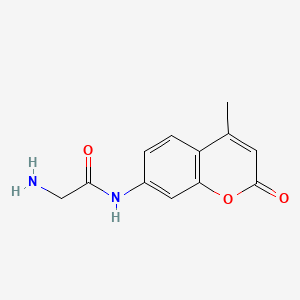 2-Amino-N-(4-methyl-2-oxo-2H-chromen-7-yl)acetamide chemical structure (CAS 77471-42-2)