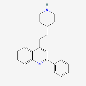 2-Phenyl-4-(2-(piperidin-4-yl)ethyl)quinoline chemical structure (CAS 77472-98-1)