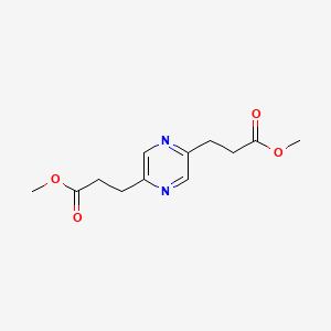 Dimethyl 3,3'-(pyrazine-2,5-diyl)dipropanoate chemical structure (CAS 77479-01-7)