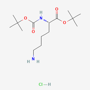 (S)-tert-Butyl 6-amino-2-((tert-butoxycarbonyl)amino)hexanoate hydrochloride chemical structure (CAS 7750-45-0)