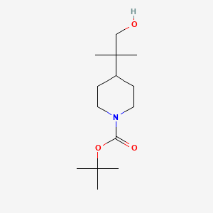 tert-Butyl 4-(1-hydroxy-2-methylpropan-2-yl)piperidine-1-carboxylate chemical structure (CAS 775288-51-2)