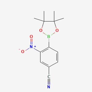 3-Nitro-4-(4,4,5,5-tetramethyl-1,3,2-dioxaborolan-2-yl)benzonitrile chemical structure (CAS 775351-58-1)
