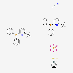 Acetonitrilebis[2-diphenylphosphino-6-t-butylpyridine]cyclopentadienylruthenium(II) hexafluorophosphate chemical structure (CAS 776230-17-2)
