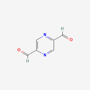 Pyrazine-2,5-dicarbaldehyde chemical structure (CAS 77666-94-5)