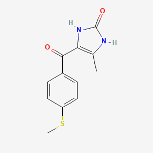 4-Methyl-5-(4-(methylthio)benzoyl)-1H-imidazol-2(3H)-one chemical structure (CAS 77671-31-9)