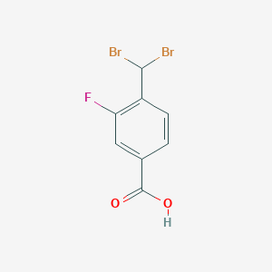 4-(Dibromomethyl)-3-fluorobenzoic acid chemical structure (CAS 777074-51-8)
