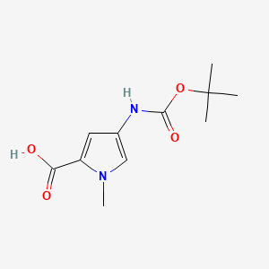 4-((tert-Butoxycarbonyl)amino)-1-methyl-1H-pyrrole-2-carboxylic acid chemical structure (CAS 77716-11-1)