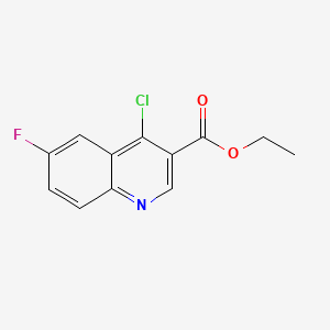 Ethyl 4-chloro-6-fluoroquinoline-3-carboxylate chemical structure (CAS 77779-49-8)