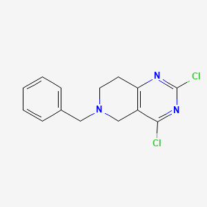 6-Benzyl-2,4-dichloro-5,6,7,8-tetrahydropyrido[4,3-d]pyrimidine chemical structure (CAS 778574-06-4)