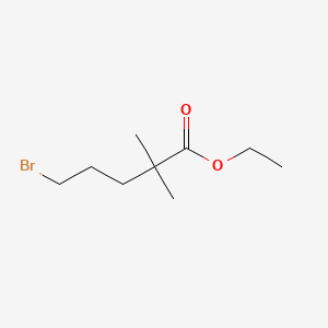 Ethyl 5-bromo-2,2-dimethylpentanoate chemical structure (CAS 77858-42-5)