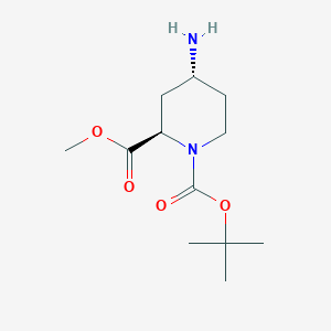 (2R,4R)-1-tert-Butyl 2-methyl 4-aminopiperidine-1,2-dicarboxylate chemical structure (CAS 778646-95-0)