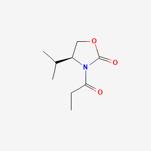 (S)-4-Isopropyl-3-propionyloxazolidin-2-one chemical structure (CAS 77877-19-1)