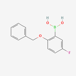 (2-(Benzyloxy)-5-fluorophenyl)boronic acid chemical structure (CAS 779331-47-4)