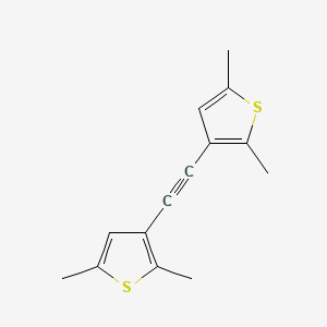 1,2-Bis(2,5-dimethylthiophen-3-yl)ethyne chemical structure (CAS 779332-92-2)