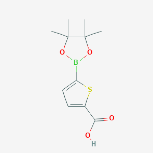 5-(4,4,5,5-Tetramethyl-1,3,2-dioxaborolan-2-yl)thiophene-2-carboxylic acid chemical structure (CAS 779335-05-6)