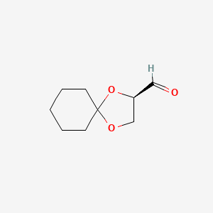 (R)-1,4-Dioxaspiro[4.5]decane-2-carbaldehyde chemical structure (CAS 78008-36-3)