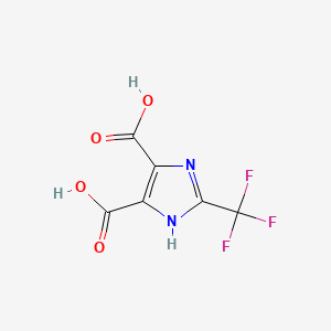 2-(Trifluoromethyl)-1H-imidazole-4,5-dicarboxylic acid chemical structure (CAS 78016-96-3)