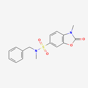 N-Benzyl-N,3-dimethyl-2-oxo-2,3-dihydrobenzo[d]oxazole-6-sulfonamide chemical structure (CAS 781656-66-4)