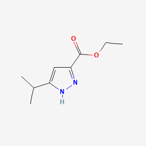 Ethyl 3-isopropyl-1H-pyrazole-5-carboxylate chemical structure (CAS 78208-72-7)