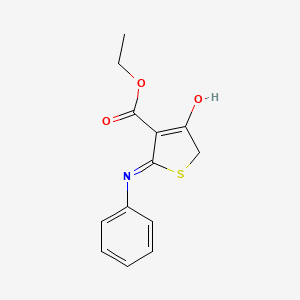 Ethyl 4-oxo-2-(phenylamino)-4,5-dihydrothiophene-3-carboxylate chemical structure (CAS 78267-15-9)