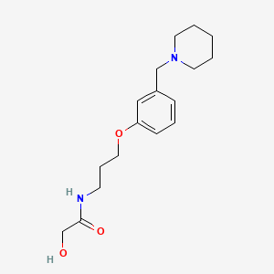 2-Hydroxy-N-(3-(3-(piperidin-1-ylmethyl)phenoxy)propyl)acetamide chemical structure (CAS 78273-80-0)