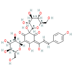 3,4,5-Trihydroxy-2-((E)-3-(4-hydroxyphenyl)acryloyl)-4-((2R,3R,4S,5S,6R)-3,4,5-trihydroxy-6-(hydroxymethyl)tetrahydro-2H-pyran-2-yl)-6-((2S,3R,4R,5S,6R)-3,4,5-trihydroxy-6-(hydroxymethyl)tetrahydro-2H-pyran-2-yl)cyclohexa-2,5-dien-1-one chemical structure (CAS 78281-02-4)