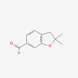 2,2-Dimethyl-2,3-dihydrobenzofuran-6-carbaldehyde chemical structure (CAS 78299-37-3)