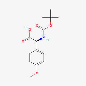 (S)-2-((tert-Butoxycarbonyl)amino)-2-(4-methoxyphenyl)acetic acid chemical structure (CAS 78306-98-6)