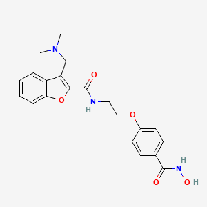 3-((Dimethylamino)methyl)-N-(2-(4-(hydroxycarbamoyl)phenoxy)ethyl)benzofuran-2-carboxamide chemical structure (CAS 783355-60-2)