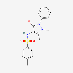 N-(1,5-Dimethyl-3-oxo-2-phenyl-2,3-dihydro-1H-pyrazol-4-yl)-4-methylbenzenesulfonamide chemical structure (CAS 78439-89-1)