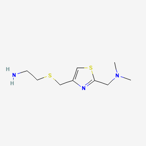 2-(((2-((Dimethylamino)methyl)thiazol-4-yl)methyl)thio)ethanamine chemical structure (CAS 78441-62-0)