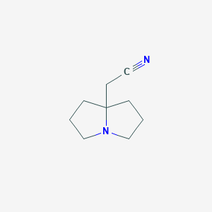 2-(Hexahydro-1H-pyrrolizin-7a-yl)acetonitrile chemical structure (CAS 78449-75-9)