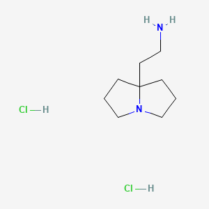 2-(Hexahydro-1H-pyrrolizin-7a-yl)ethanamine dihydrochloride chemical structure (CAS 78449-85-1)