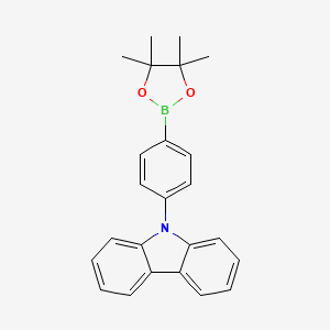 9-(4-(4,4,5,5-Tetramethyl-1,3,2-dioxaborolan-2-yl)phenyl)-9H-carbazole chemical structure (CAS 785051-54-9)