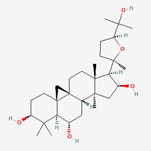 (2aR,3R,4S,5aS,5bS,7S,7aR,9S,11aR,12aS)-3-((2R,5S)-5-(2-Hydroxypropan-2-yl)-2-methyltetrahydrofuran-2-yl)-2a,5a,8,8-tetramethylhexadecahydrocyclopenta[a]cyclopropa[e]phenanthrene-4,7,9-triol chemical structure (CAS 78574-94-4)