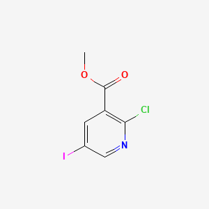 Methyl 2-chloro-5-iodonicotinate chemical structure (CAS 78686-83-6)