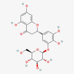 (S)-2-(3,4-Dihydroxy-5-(((2S,3R,4S,5S,6R)-3,4,5-trihydroxy-6-(hydroxymethyl)tetrahydro-2H-pyran-2-yl)oxy)phenyl)-5,7-dihydroxychroman-4-one chemical structure (CAS 78708-33-5)