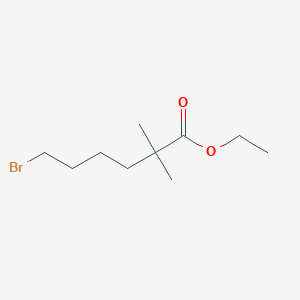 Ethyl 6-bromo-2,2-dimethylhexanoate chemical structure (CAS 78712-62-6)