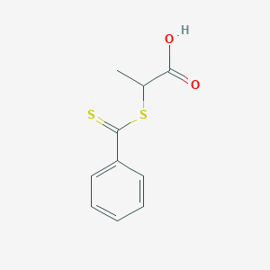 2-((Phenylcarbonothioyl)thio)propanoic acid chemical structure (CAS 78751-36-7)