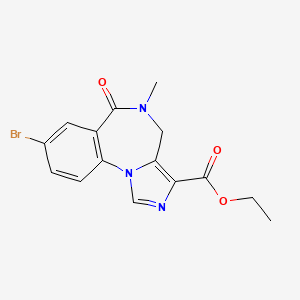 Ethyl 8-bromo-5-methyl-6-oxo-5,6-dihydro-4H-benzo[f]imidazo[1,5-a][1,4]diazepine-3-carboxylate chemical structure (CAS 78756-37-3)